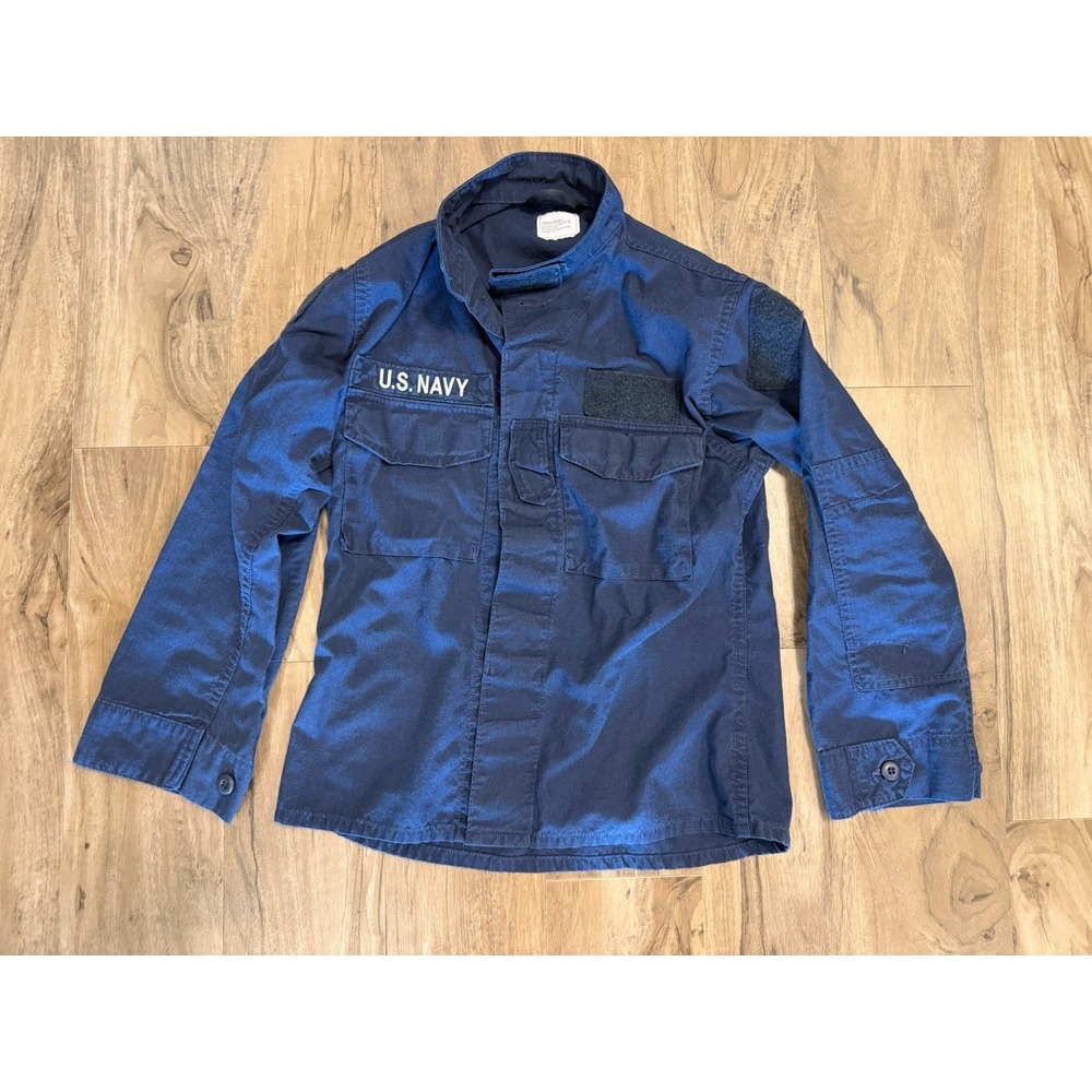 US Navy 2POC Coat Size 32 Short Small XS Flame-Resistant Class-1 Blue Blouse C